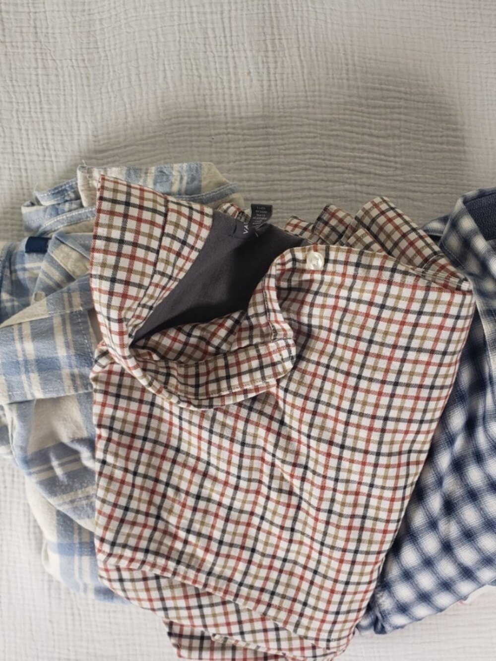 Men’s Button Up Shirt Bundle (4) Casual Workwear Plaid Mixed Brands L/XL